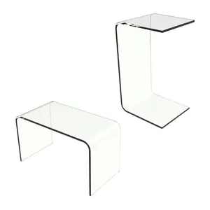 Lavish Home Acrylic Side Table Multipurpose Modrn Furniture