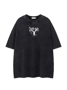 Vintage American Street Style Death Note Anime Graphic Soft T-Shirt for Men and Women, Summer Fashion Casual Short Sleeve Round Neck Streetwear Tee