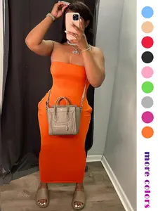 This ultra-flattering strapless bodycon curvy maxi dress is designed to hug your curves in all the right places. The buttery-soft, stretchy fabric smooths and slims, making it ideal for a night out at the club, a fun party, a romantic date