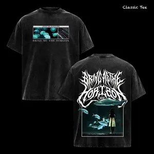 Comfort Colors Bring Me The Horizon Counting Blessings Tee, Vintage Washed Oversized Band Graphic T Shirt, BMTH Metalcore Rock Streetwear, Double Sided Heavyweight Cotton Dark Aesthetic Shirt, Emo Punk Music Fan Gift For Men Women