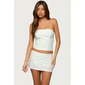 Maeve Pinstripe Strapless Corset