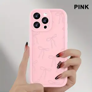 Bowknot 2026 New Style Beautiful and Interesting High-end Phone Case Compatible with iPhone 17 Pro Max 16 16e 15 14 Plus 13 12 Mini 11 Air XR X XS Pattern TPU Lens Protection Durable Soft Cover Gift Screen Protector