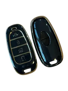 Hyundai Key Fob Cover Soft TPU Full Protection Key Shell Key Case Compatible with 2022 2021 2020 2019 Sonata Santa Fe Tucson Key Shell