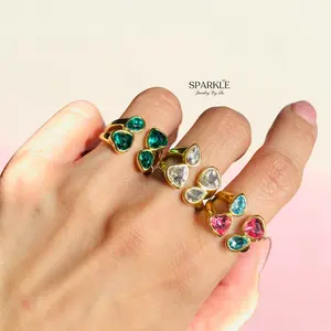 Sweetheart Rings | Stainless Steel 18k gold plated | Adjustable 