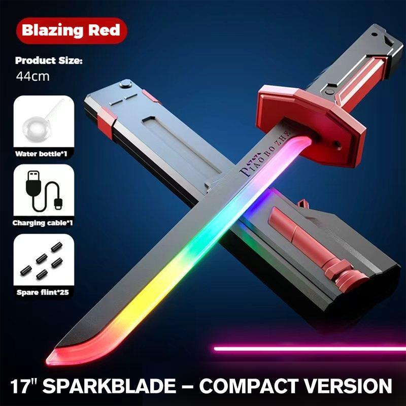 US In Stock DKD Cyberpunk SparkBlade Lightsaber Toy 17" with Sound & Fog, Seven-Color Streaming Lights, Type-C Rechargeable for Rave, Cosplay & Display, Immersive Experience, Neon Design demonslayer