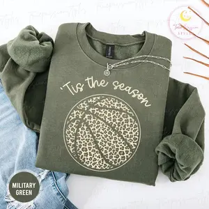 Tis the Season Sweatshirt, Leopard Basketball Sweater, Retro Basketball Game Day Sweater, Sports Mama Gifts, Basketball Lover Gift