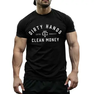 Trending Mechanic Workwear Shirt for Men, Work Hard Dirty Hands Clean Money Print, Blue Collar Streetwear T-Shirt Hoodie for Garage Daily Wear