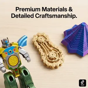 Ultimate Fidget Toy Bundle Transforming Mech Robot Spinner Heavy Duty Gold Bike Chain 3D Spiral Cone Stress Relief Gift for Kids Adults