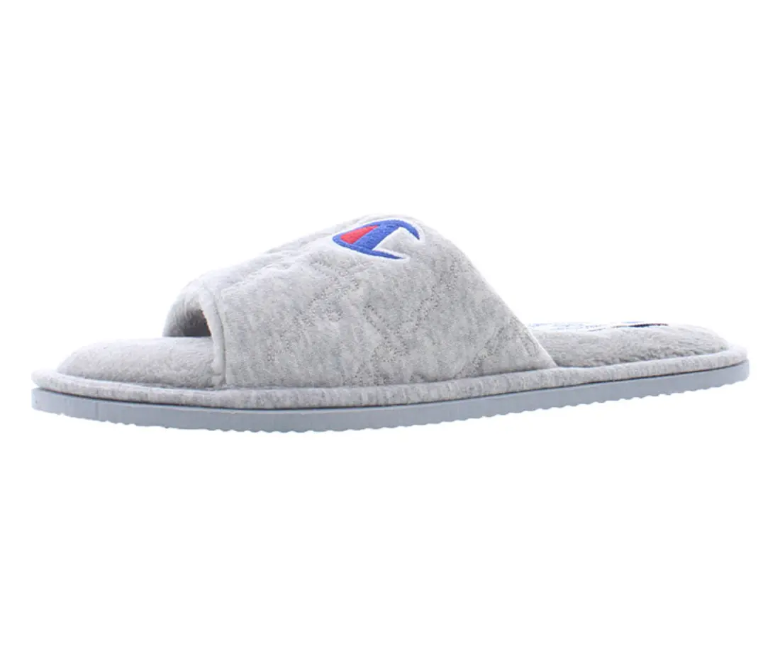 CHAMPION Women's Slip-on Logo Detail Slides, Open Toe Casual Home Slippers, Everyday Indoor Comfort Footwear, Hotel
