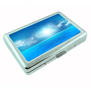 Beautiful Ocean Sandy Beaches D3 Silver Metal Case Card Holder Wallet Tin Box Business Card