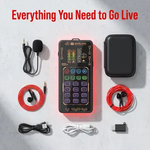 X55 Pro Portable Digital Sound Card Voice Changer Device, Compact Professional Audio Mixer for Live Streaming, Gaming (Phones & Electronics Amplifiers & Mixers Device)