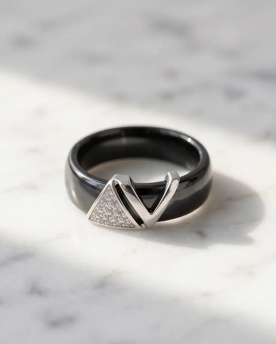 Avant | Dipped in Gold Collection | Black Ceramic + 18k Gold Plated Price: $64 Available in: Gold | Silver Size: 7