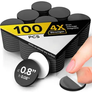 Magnetic Point Tape Patch, 100pcs Flexible Adhesive Magnetic Tape Patch, Adhesive Magnetic Tape for Photo, Craft, Home & Office Use