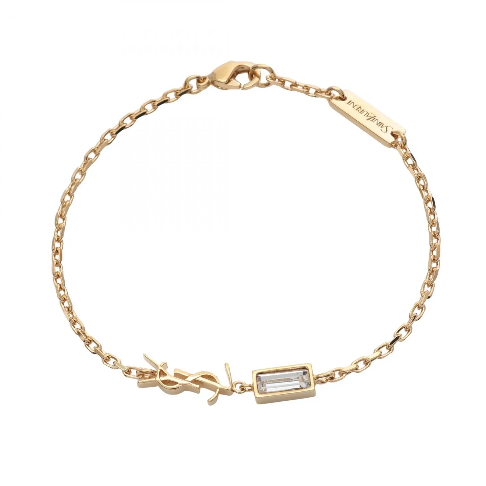 Pre-owned Yves Saint Laurent Gold-plated Small Leather Goods Saint Laurent Paris Cassandra Bracelet