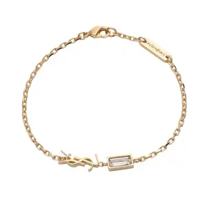 Pre-owned Yves Saint Laurent Gold-plated Small Leather Goods Saint Laurent Paris Cassandra Bracelet