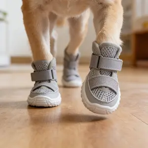 Summer Dog Sandals Breathable Mesh Shoes, Cool Anti-Slip Durable Pet Paw Protector Booties, Suitable for Small and Medium Dogs Outdoor Walks