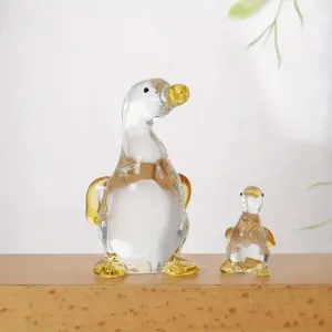 Exquisite Cute Fat Duck Glass Imitation Crystal Statues, Handicrafts for Desks, Wine Cabinets, Office Home Decorations, Gifts
