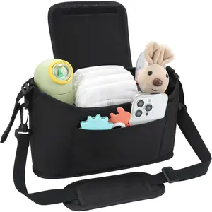 Universal Stroller Organizer, Stroller Bag Caddy Organizer, Stroller Organizer Accessories for Uppababy, Baby Jogger, Nuna, Doona, Britax Strollers