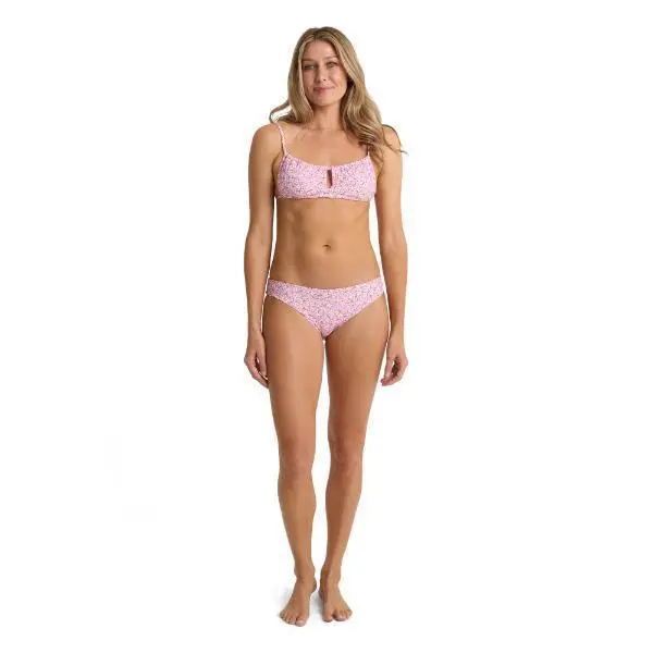 ROXY Women's Bikini Set - Soul Searcher 2-Piece Floral Print with Adjustable Ruched Bralette & High Waisted High Leg Bottoms, Adjustable Bikini Top, Beach Bikini Swimsuit