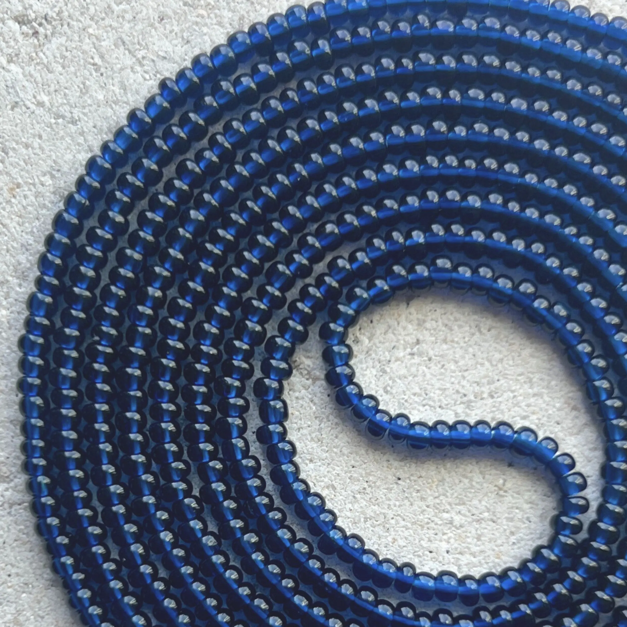 AZURE - Tie On Waist beads - 45 to 60 inches Waistbeads - Blue Waistbeads - Made By Venus Waistbeads