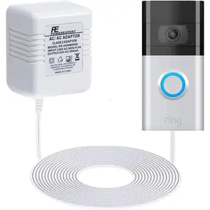 Doorbell Transformer 24V Adapter for Ring Video Doorbell, 16.4ft Long C Wire Power , Compatible with Ring, Nest Hello,  and Eufy Video Doorbells