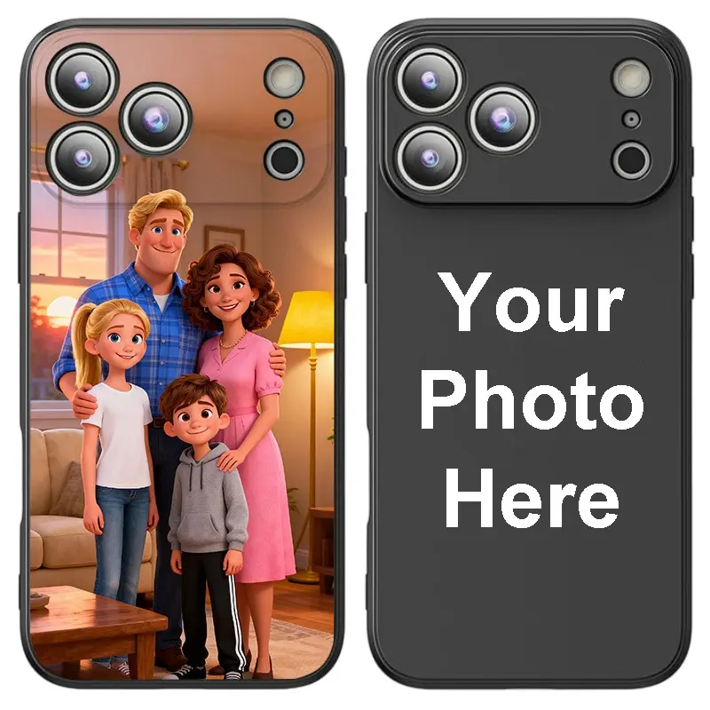 Custom Photo Soft Black Smartphone Case - Personalized Shell for iPhone 17/16/15 Pro/15/14/13/12/11 Pro Max/Pro/Plus, Minimalist, Stylish, Shockproof, Durable Phone Accessories, Perfect Family Gifts for Birthdays, Christmas
