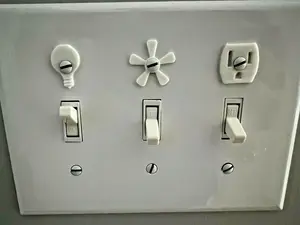 6 Pack! 3D Printed Light Switch Icon Decal Label Home Décor Outlet Fan Light Switch Plates Plastic