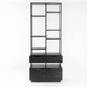 Kyoto Modern Etagere Bookcase with Abstract Design