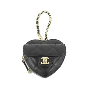 Pre-owned CHANEL Lambskin Small Leather Goods Bag Charm Key Holder