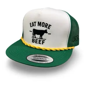 Eat More Beef - Red Rope Threads Hat Snapback Cap Statement Cap