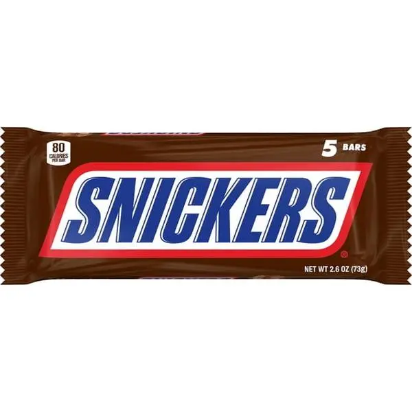 Snickers Fun Size Chocolate Candy Bars, 5 Pack – Milk Chocolate, Peanuts, Caramel & Nougat-2.6oz