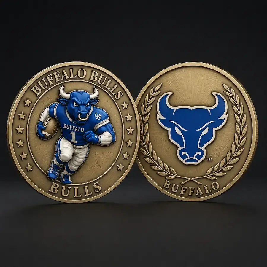Buffalo Bulls challenge coin University at Buffalo Bulls college football fan collectible coin gear