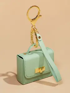Fashion Simple Design Mini Keychain PU Leather Pendant, Handheld Rope Coin Purse Accessory, Phone Bag Hanging Decoration Gift Keychain Wristlet Strap