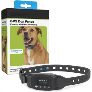 GPS Dog Fence with Circular Wireless Boundary - Customizable Safe Roaming Zones - Humane E-Collar with Tone Vibration & Static Modes - Rechargeable Water-Resistant Collar
