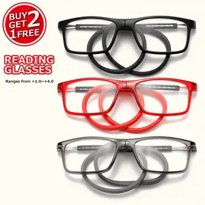 Magnetically adhered neck-hanging reading glasses for the elderly; anti-loss hanging rope; a daily essential for middle-aged and elderly people; Lightweight Durable Glasses; best gift choice for reading/working/daily travel/sending to the elderly;