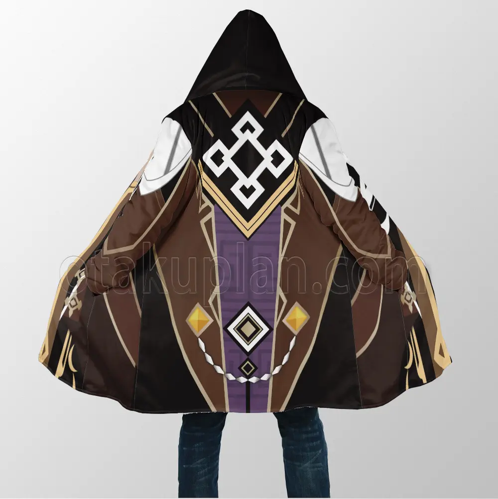 Genshin Impact Zhongli Dream Cloak Coat, Game Genshin Impact Men's Women's Hooded coat, Fleece Jackets Coats, Gift For Men And Women