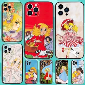 C-Candy Candy Anime Phone Case For iPhone17 16 15 14 13 12 11 Plus Pro Max XS X XR SE Protection 8 7 Soft Silicone Black Cover Smartphone Protector