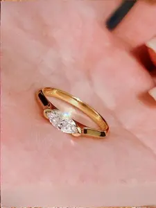 Elegant Synthetic Moissanite Ring for Women, Elegant Glittering Ring, Rectangular Cut Zircon Gemstone Jewelry Gift, Perfect for Daily Wear & Birthdays