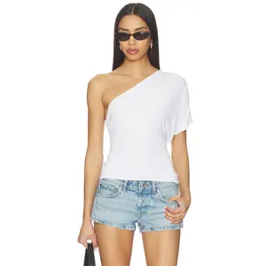 EB Denim Linnea One Shoulder Top in White