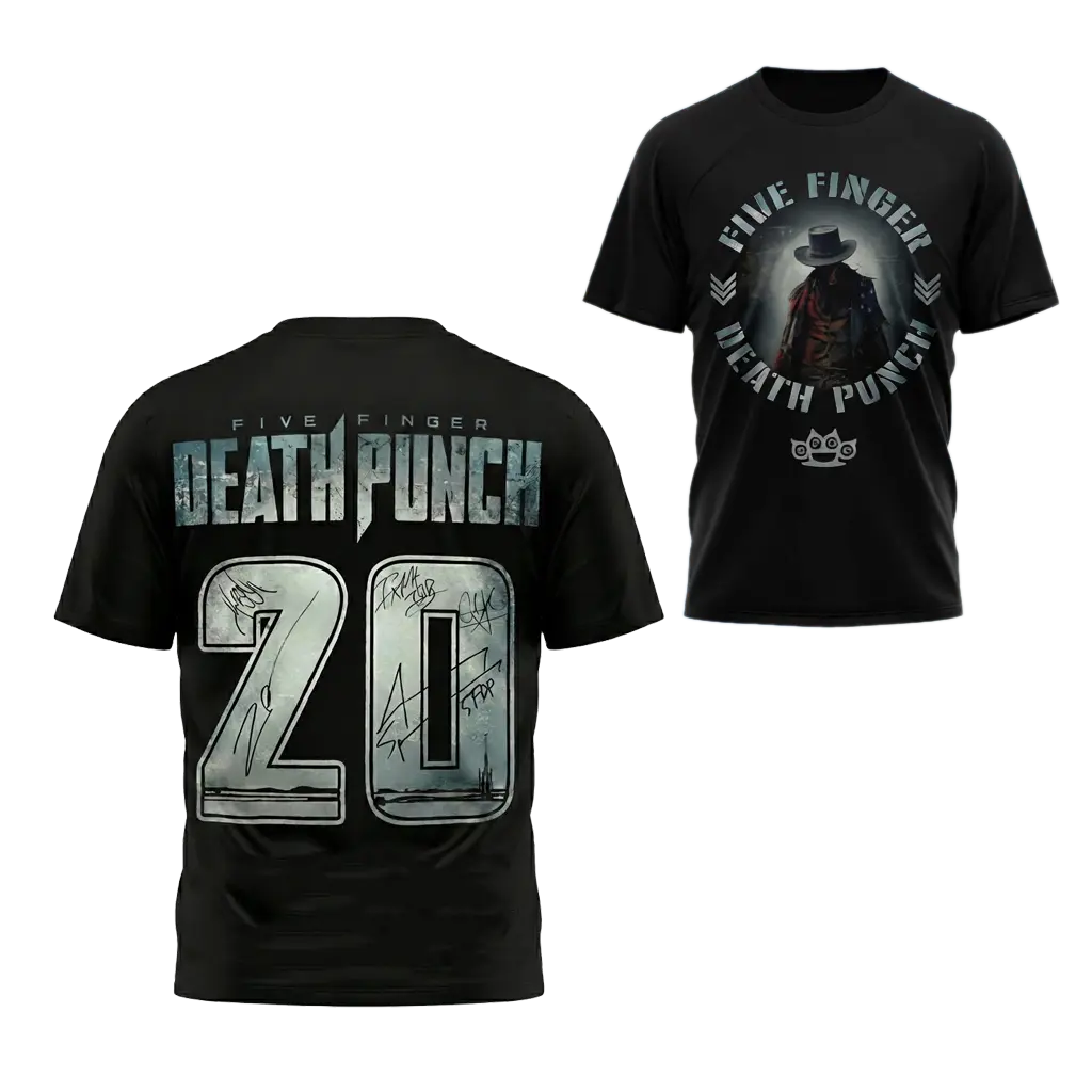 Five Finger Death Punch 20Th Anniversary Tshirt Ffdp Signature Graphic Tee