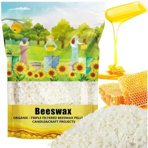 White Beeswax Pellets - 900g Beeswax Pastilles Bees Wax Pellets Triple Filtered for DIY Making Candles  Care Lip Balm Soap Lotion and Soap Making Supplies for Christmas,Halloween