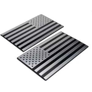 Embossed 3D Metal American Flag Emblem Decal USA US Badge for F150 Ram Silverado Pickup Motorcycle Exterior Door Panel Fender Bumper Guard Trunk Tailgate Window