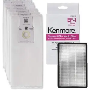Ultra Care 6+1 PK OEM Replacement for Kenmore O/U HEPA Bags 53294 + 1 Sears Kenmore EF-1 Filter 86889
