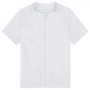 SwimZip Kids UPF 50+ Short Sleeve Zipper Rash Guard Swim Shirt