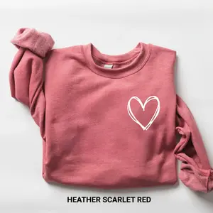 Gildan Heart In The Left Chest Sweatshirt, Valentine's Day Sweatshirt, For Men/Women - Unisex Style, 100% Cotton