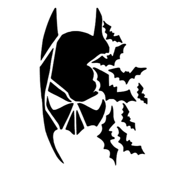 Batman With A Flurry Of Bats 5x4 Decal - Automotive & Motorcycle - Car Exterior Accessories