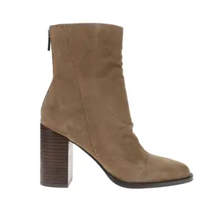 Steve Madden Womens Obsession Round Toe Block Zippered Casual Boots Ankle High Heel 3" & Up - Brown