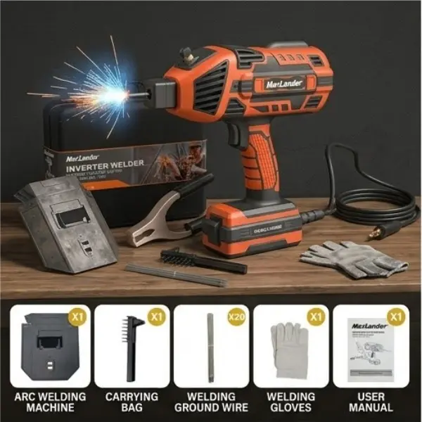 MAXLANDERWelding Machine Handheld,120A 110V Portable Stick Welder 20pcs Rods,IGBT Hand Held Welder Machine withHot Start Arc Force Anti-stick ARC Welder Gun,5 Variable Current Adjustment