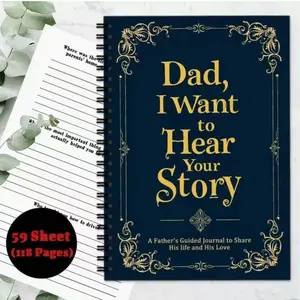 Father Diary and Memorial Notebook, Perfect Gift for Dad, Personalized Log Book, Ideal Present for Father's Day, Special Keepsake Journal