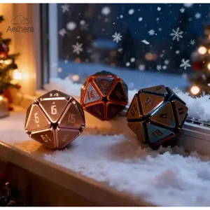 Aethera Squishy D20 Fidget Dice Addictively Satisfying Click & Squish Colorful 20-Sided Press Dice Stress Relief Desk Toy for Gamers & Gifts